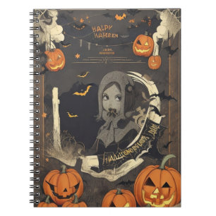 modern vintage halloween notebook