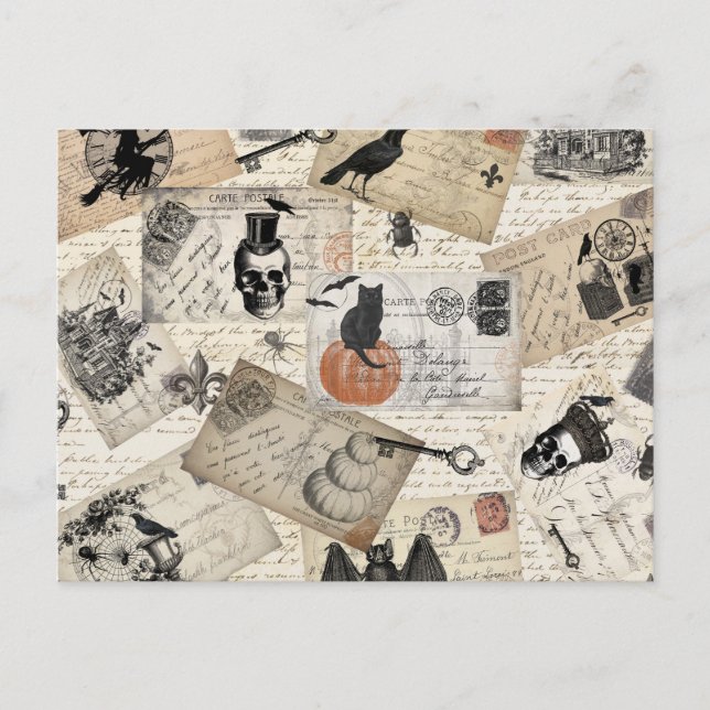 Modern vintage Halloween postcards (Front)