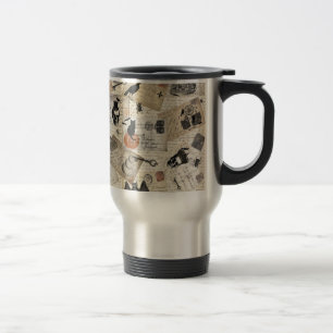 Modern vintage Halloween postcards Travel Mug