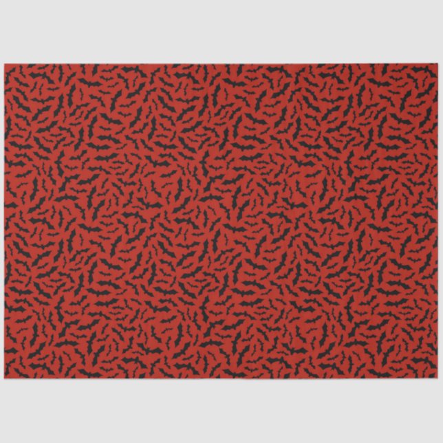Modern Vintage Halloween Red Bat Tissue Paper (Front)