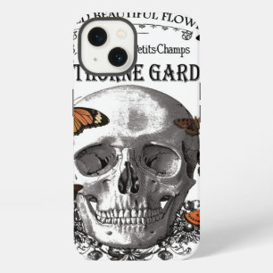 modern vintage Halloween skull and butterflies iPhone 13 Case