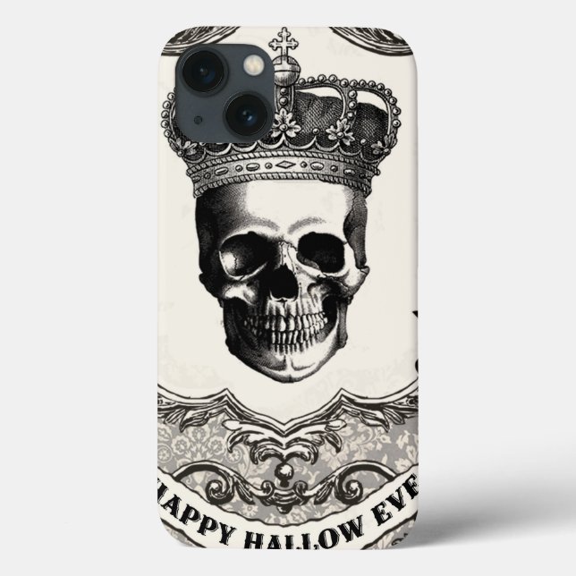 Modern Vintage Halloween skull Case-Mate iPhone Case (Back)