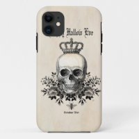 Modern Vintage Halloween skull with crown