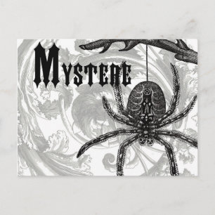 modern vintage halloween tarantula postcard