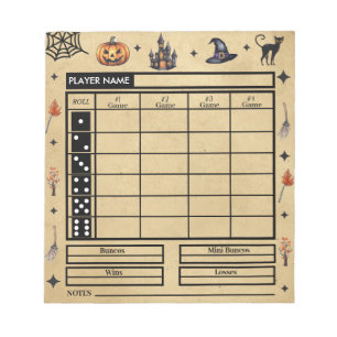 Modern Vintage Halloween Theme Bunco Score Pad