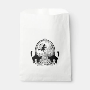 modern vintage Halloween witch and cats Favour Bags
