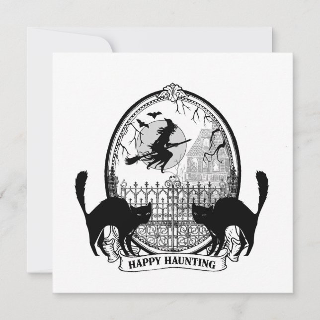 modern vintage Halloween witch Card (Front)