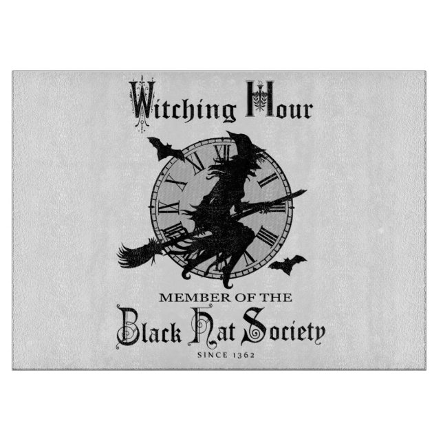 Modern Vintage Halloween witch Cutting Board (Front)