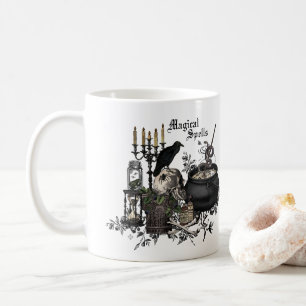 Modern vintage Halloween WITCHES BREW Coffee Mug