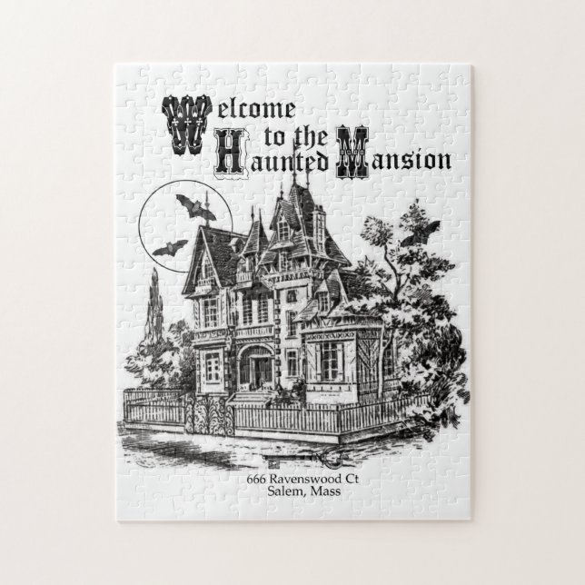 modern vintage haunted mansion jigsaw puzzle (Vertical)
