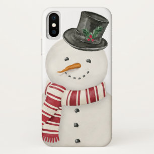 Modern vintage Holiday snowman iPhone X Case