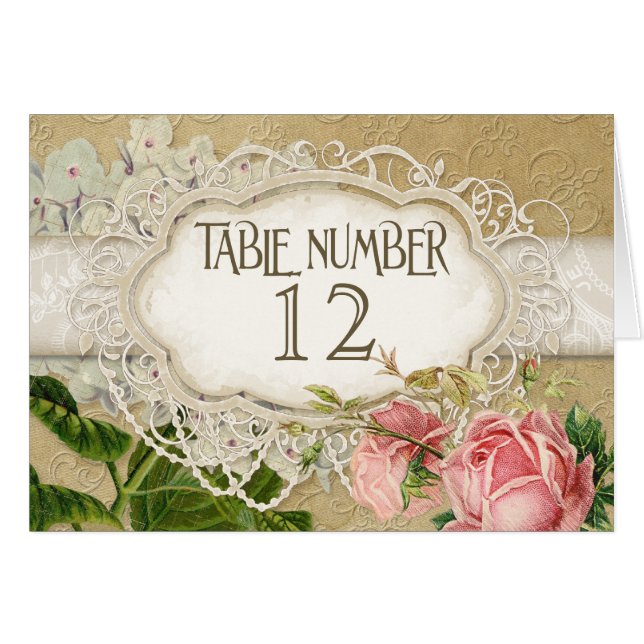Modern Vintage Lace Tea Stained Hydrangea n Roses (Front Horizontal)