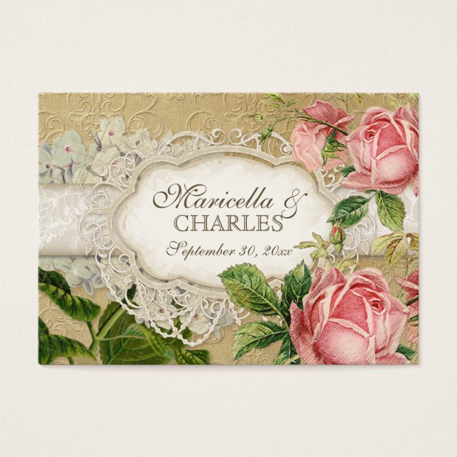 Modern Vintage Lace Tea Stained Hydrangea n Roses (Front)