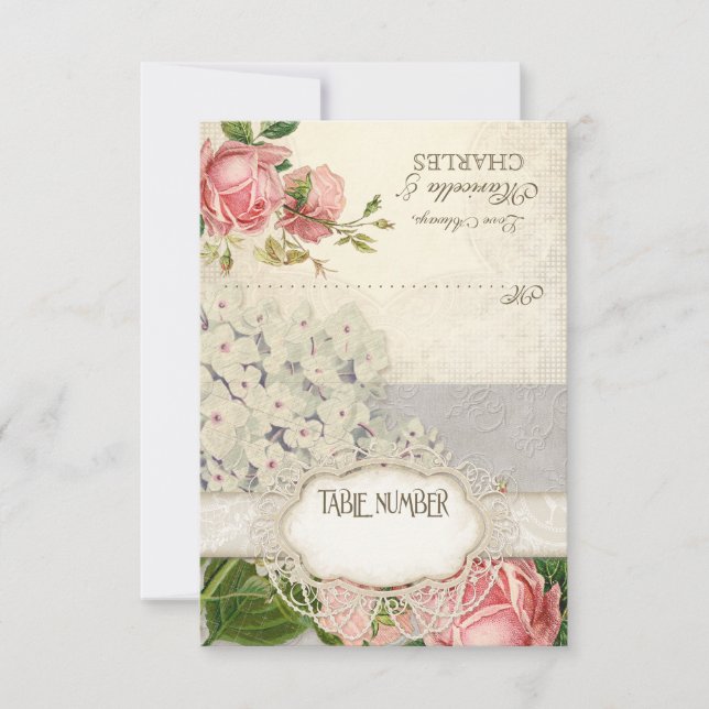 Modern Vintage Lace Tea Stained Hydrangea n Roses (Front)