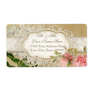 Modern Vintage Lace Tea Stained Hydrangea n Roses