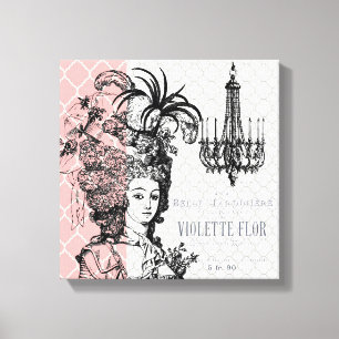 Modern Vintage Maire Antoinette stretched canvas Print
