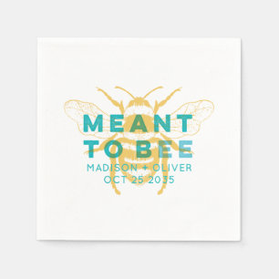Modern Vintage Meant To Bee Wedding Thank You Napkin