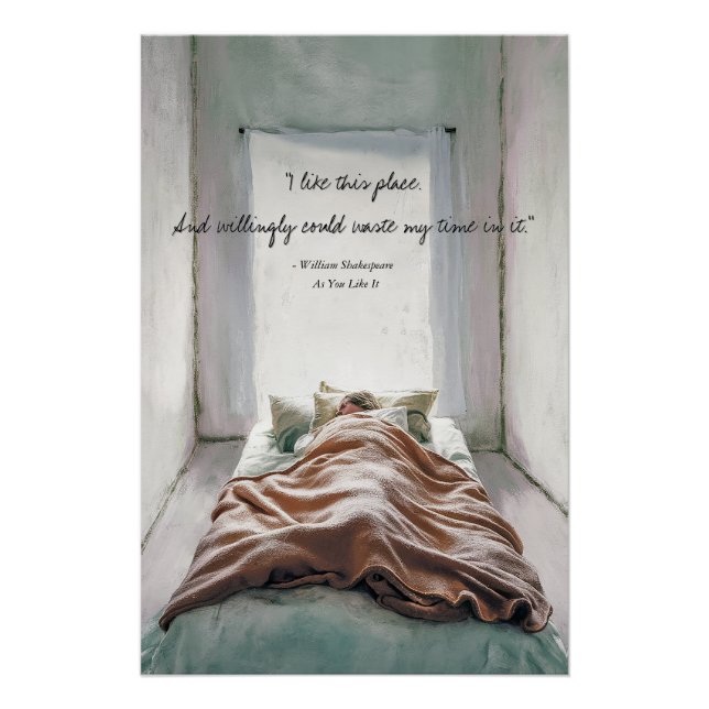 Modern Vintage Minimalist Cosy Quote Poster (Front)