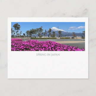Modern Vintage Mt Fuji Japan Spring Pink Shibazaku Postcard