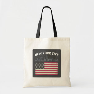 Modern Vintage New York City NYC Stylised Skyline  Tote Bag
