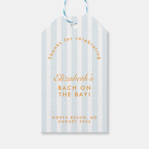 Modern Vintage Orange & Blue Bachelorette Gift Gift Tags