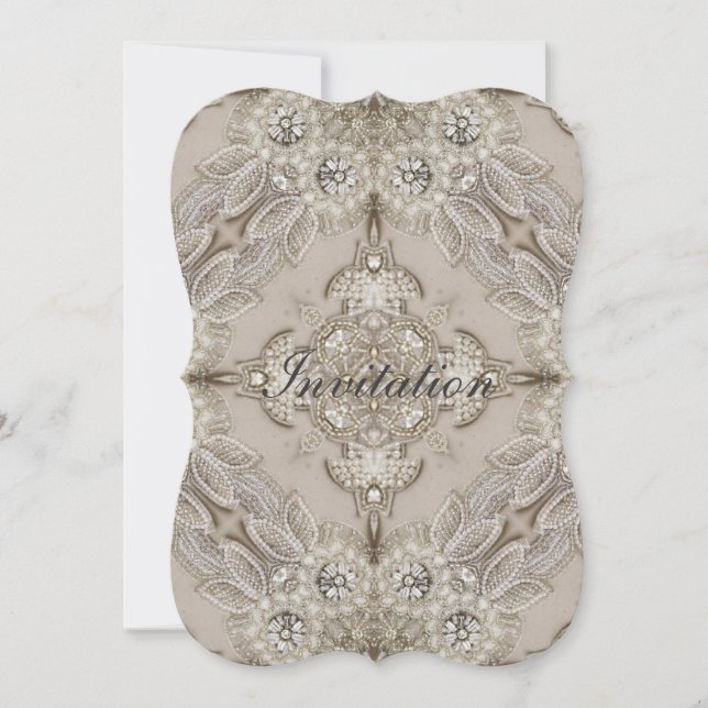 modern vintage paris fashion elegant grey beige  invitation (Front)