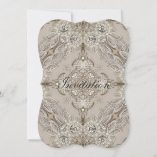modern vintage paris fashion elegant grey beige invitation