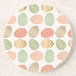 modern vintage pastel graphic easter eggs coaster