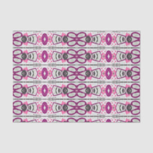 Modern Vintage Pattern Pink White Purple Decoupage Tissue Paper