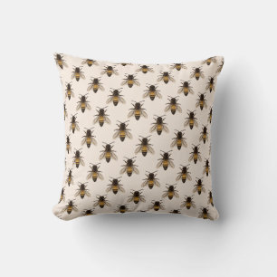 Modern Vintage Queen Bee Drawing Cushion