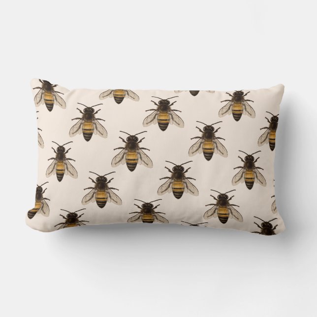 Modern Vintage Queen Bee Drawing Cushion (Front)