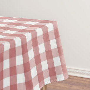 Modern Vintage Red & Pink Gingham Pattern Spring Tablecloth
