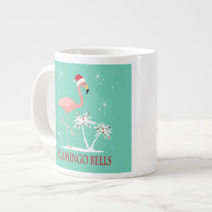 MODERN VINTAGE RETRO CHRISTMAS FLAMINGO LARGE COFFEE MUG