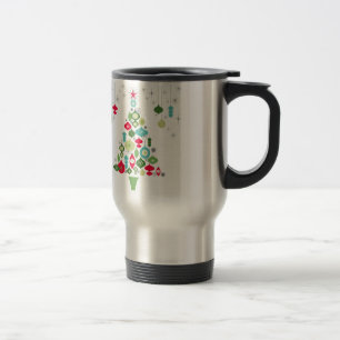 modern vintage retro christmas tree travel mug