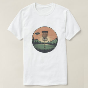 Modern Vintage Retro Frisbee Disc Golf Basket T-Shirt