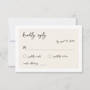 Modern Vintage Retro Handwriting Wedding RSVP Card