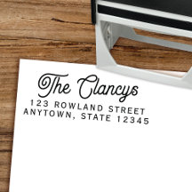 Modern Vintage Retro Type Script Return Address