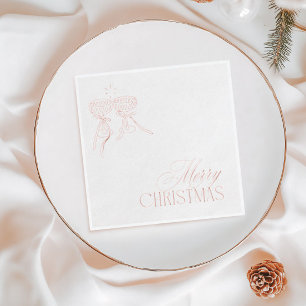 Modern Vintage Rose Gold Christmas Party Foil Napkins