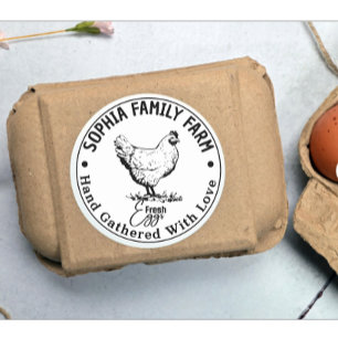 Modern Vintage Round Personalised Farm Owner Name Classic Round Sticker