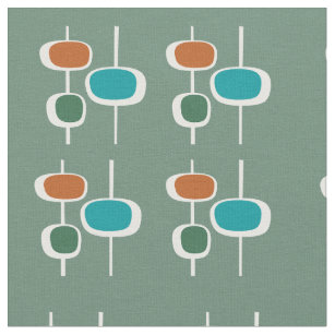 Modern vintage sage green pattern for retro lovers fabric