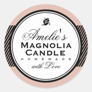 MODERN VINTAGE SALMON   SOAP & CANDLE LABEL