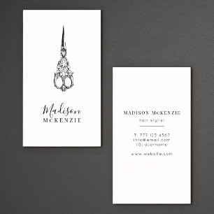 Modern Vintage Scissor Hair Stylist Salon Business Card