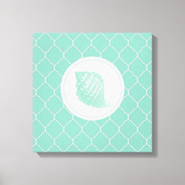 Modern Vintage Seashell Canvas Print (Front)