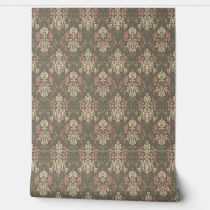Modern vintage style floral pattern wallpaper