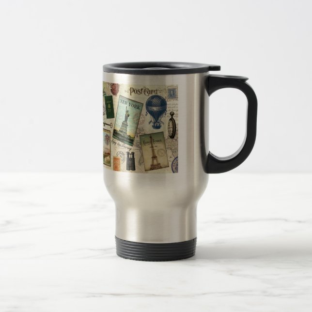 modern vintage travel collage mug (Right)