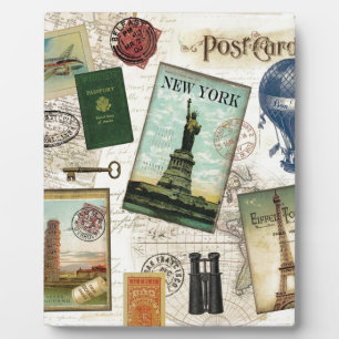 Modern vintage travel plaque