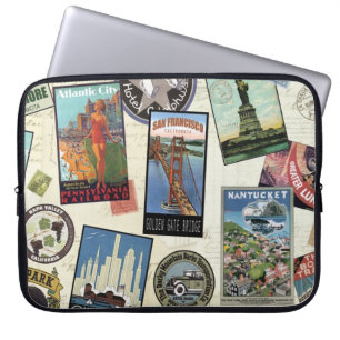 Modern Vintage Travel USA Laptop Sleeve