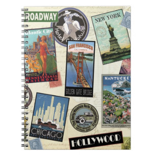 Modern Vintage Travel USA Notebook