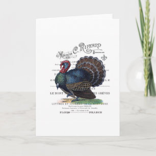 modern vintage Turkey Holiday Card