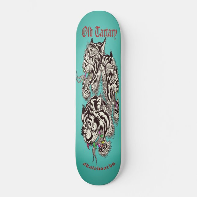 Modern vintage turquoise Tiger Skateboard No.4 (Front)